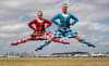 Highland Dancers Sian Roach and Macey Bennett at Brisbane International Airport_photo Sarah Marshall 