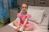 Eliana Brushwood, 4, wears a ballerina-themed Supertee at Joondalup Health Campus