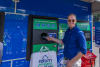 Robert Wynn from the Jeans for Genes charity at the opening of the Northmead Return and Earn machine.