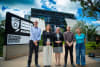 CDU Pro Vice-Chancellor Faculty of Health Professor Dominic Upton, Acting Vice-Chancellor and President Fiona Coulson, Minister for Children and Families Robyn Cahill, Bachelor of Social Work student Arran Barker, Welfare Group Leader Sarah Gotch.