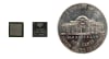 Photograph of the MLX200 chip with a five-cent coin for size reference
