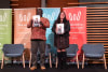 Welcoming Australia's Welcoming Workplaces Coordinator Ken Dachi (L) and Carmen Garcia AM, CEO Community Corporate (R) launch the Welcoming Workplaces Standard