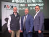 (from left) Weatherbys Scientific Business Development Manager Michael-John Barry, Angus Australia President and Chair Sinclair Munro, and Angus Australia Chief Operating Officer Carel Teseling, launching DNA Direct at the 2026 Angus Australia AGM.
