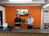 Minuteman Press Franchise Owner Lucas Barker and Regional VP Andrew Roberts at Minuteman Press in Capalaba, QLD (previously Bayside Print Solutions).