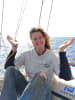 Neve O'Connor on the flotilla boat just hours before interception in international waters by Israel. 