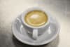 A cup of ultrasonic coffee, which in blind taste-tests by regular coffee drinkers was indiscernible from regular espresso made using hot water and pressure in the normal way. Photo by Richard Freeman/UNSW
