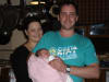 Newborn Biddy Porter with parents Dom and Bek