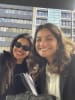 Hannah Thomas (left) and Climate Defenders Australia Lawyer Trish Kashyap (right) outside Newcastle Court