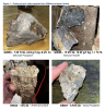 Photos of rock chip samples from Gillham prospect areas.