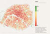 Tree canopy map showing 96% of Paris's buildings are below the 30% canopy threshold for meaningful daytime cooling. Image: RMIT