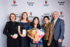 Dr Gunilla Burrowes (Ada Lovelace Medal winner), Sarah Muller & Hayley Jiang (Inspiring Student Award winners), Dr Marlene Kanga AO (keynote speaker), and Professor Julien Epps (Dean of UNSW Engineering) at the UNSW Women in Engineering Alumni Awards