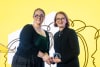 Dr Gunilla Burrowes (right) receives her Ada Lovelace Medal from 2025 winner Rebecca Cook.