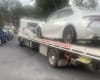Jane Foreman's vehicle being towed
