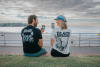 Black Market Coffee founders Jessica Hol and Angus Nicol on Sydney's Bondi beach, where the idea for The Great Australian Morning Report was born--a nationwide project exploring the rituals and routines that define Australian mornings.