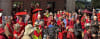 The forecourt of Gordon library was a sea of red on Sunday.