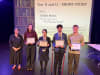 Lachlan pictured far right alongside fellow award recipients and IEU-QNT Assistant Secretary Nicole Kapernick.