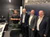 Quantum Lock founder Jesse Laeuchli, Australian-based engineering company Worley CEO John Grill, UNSW Dean of Engineering Julien Epps, and UNSW Director of Commercialisation Jamie Conyngham. Image from Gary Zamel