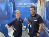 Dr Cath Hester and Dr Kelly Lai at the Ekka free influenza vaccination booth