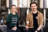 Science made BEERable's Kelsey Picard and Matthew Fielding, presenting the science of beer during National Science Week. Photo by Dearna Bond.