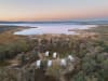 An aerial view of the new cabins at Reflections Copeton Waters