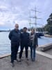 Young RFS member Adhav Pillai pictured alongside RFSA president Scott Campbell and Adhav's mother before he undertook the 10-day journey of a lifetime aboard the Young Endeavour from Sydney to Brisbane.