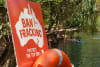 Ban Fracking sign blitz painted the Top End orange this week. (Credit: ECNT)