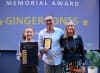 2026 Harriet Hunter Memorial Award recipient Ginger Jones pictured with category reviewers Adrian and Sue Hunter