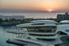 A yacht moored at AMAALA Yacht Club on Saudi Arabia's Red Sea coast.