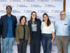 CoLab-funded researchers (L-R): Professor Vihandha Wickramasinghe, Professor Lee Wong, Dr Deborah Meyran and Professor Paul Monagle, with childhood cancer survivor Lucy Fay Francazio (centre)