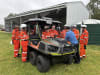 NSW SES members trial new amphibious vehicle.