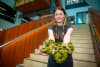 CDU architecture student Jorja Handebo crocheted her team's winning entry for the 2026 SuperStudio competition.
