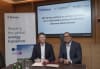 Left to right: Timo Bollerhey, CEO of Hintco and Co-Founder of H2Global, and Gautam Reddy, CEO of AM Green Ammonia, mark AM Green's selection as the sole winner of the Asian lot in the H2Global auction for the supply of renewable ammonia to Germany.