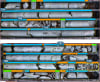 Imago image analysis results showing core condition, fracture polylines, and AutoCrop boundaries on diamond-drilled core. Core condition delineates solid (blue), broken (orange), depth blocks (green), and gaps in recovered core.