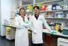 Professor Kate Sutherland and Dr Jin Ng co-led the study that found gamma delta T cells can detect and attack small cell lung cancer cells.