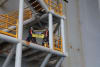 Greenpeace Australia Pacific activists scaling and occupying Woodside gas platform at Scarborough