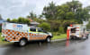 NSW SES crews in Mullumbimby respond to a storm incident this week. 