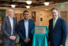 From left of picture: Sean Bilton, CEO Estia Health; Nithin Joseph, Findon Home Manager; Hon Mark Butler MP, Minister for Health and Ageing, Minister for Disability and the National Disability Insurance Scheme and Federal Member for Hindmarsh.