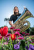 QSO Principal Tuba Thomas Allely at Queens Gardens in Toowoomba ahead of the October 4 Symphony Under the Stars 