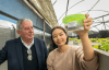 CSIRO Agriculture and Food Business Researcher, Dr Ha Truong (right) conducted a series of trials with Food Recycle (CEO Norm Boyle pictured left) involving jade perch being fed a food waste diet and fish waste nutrients used for aquaponics.