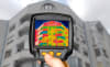 Thermal imaging of heat loss. 