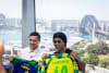 Tim Cahill & Ronaldinho at the Joga Bonito Tour official press conference at Crown Sydney on Wednesday, 3 October, 2024