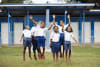 Children celebrating outside the new toilet block at their primary school in Papua New Guinea, April 2024.