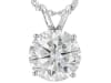 MOISSANITE FIRE(R) 8.75CT DEW ROUND PLATINEVE(R) SOLITAIRE PENDANT & 18 INCH SINGAPORE CHAIN