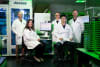 WEHI researchers (left to right) Dr Mark van Delft, Associate Professor Kym Lowes, Professor Guillaume Lessene, Kaiming Li and Professor Grant Dewson, at the National Drug Discovery Centre.  Credit: WEHI