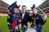 Pipe Major Alisdar McLaren - Connor Ferguson - Chevii Jay Clarke - from the Royal Edinburgh Military Tattoo - IN Brisbane at Suncorp Stadium_photo Josh Woning