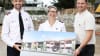 Major Ben Johnson (Cairns Corps Leader) and Major Emma Johnson (Homelessness Cairns) at the site of the new buildings with Qld manager for homelessness Aaron Pimlott. Picture: Brendan Radke