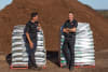 Donovan Farrell (REMONDIS Go Organics) and REMONDIS Australia General Manager WA Chris Gusenzow onsite at Boonanarring, WA 