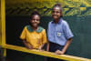 Angela, 13, and Jayme, 15, stand outside the new toilet block at their school in Central Province, Papua New Guinea, April 2024.

WaterAid/ Tariq Hawari