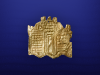 Gold sheet in the shape of a tripartite shrine. Hellenic National Archaeological Museum, ? 5609. From a vaulted tomb, Kapakli Volou, Thessaly. 16th century BCE. Gold.

Image © Eirini Miari/Hellenic Ministry of Culture via Hellenic Museum.