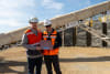 Patricio Rendic (General Manager, CMSG) and Cristóbal Undurraga (CEO, Ceibo) with the first copper cathode produced on-site at CMSG using Ceibo's proprietary sulfide leaching technology.